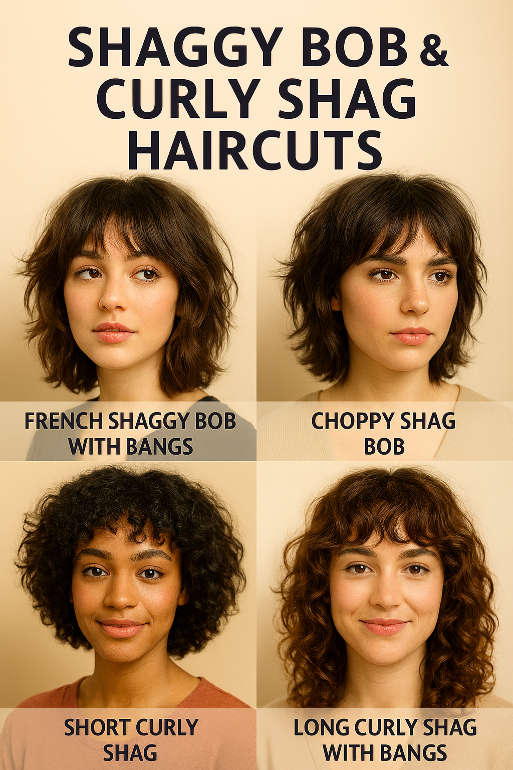 Shaggy Bob &amp; Curly Shag Haircuts...